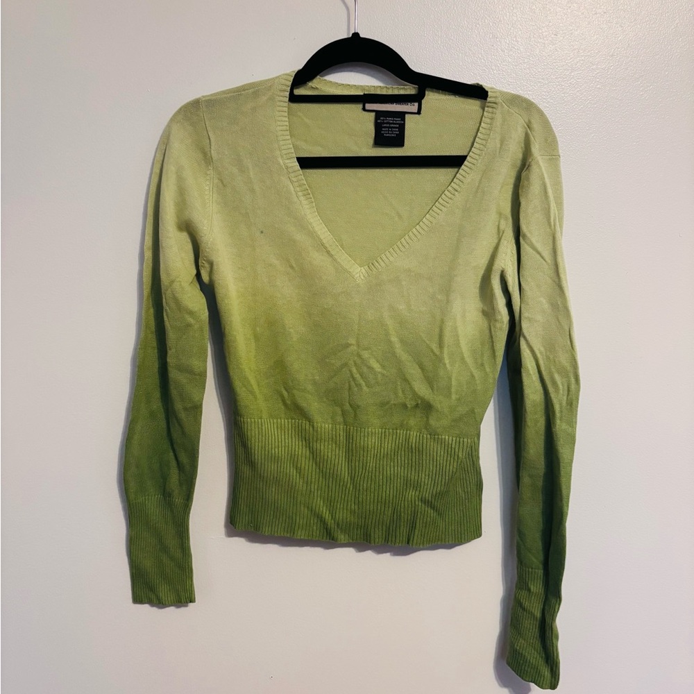 Great American Sweater Co green ombré sweater size large v neck